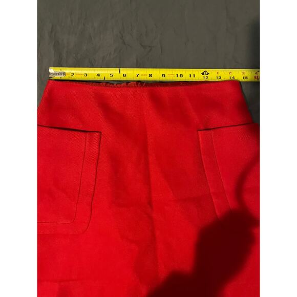 Express Red Mini Skirt Size 8 – Front Pocket A-Line Chic Solid Vibrant Color - Picture 5 of 6